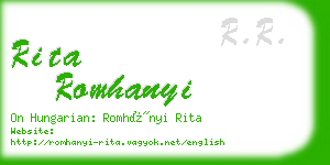 rita romhanyi business card